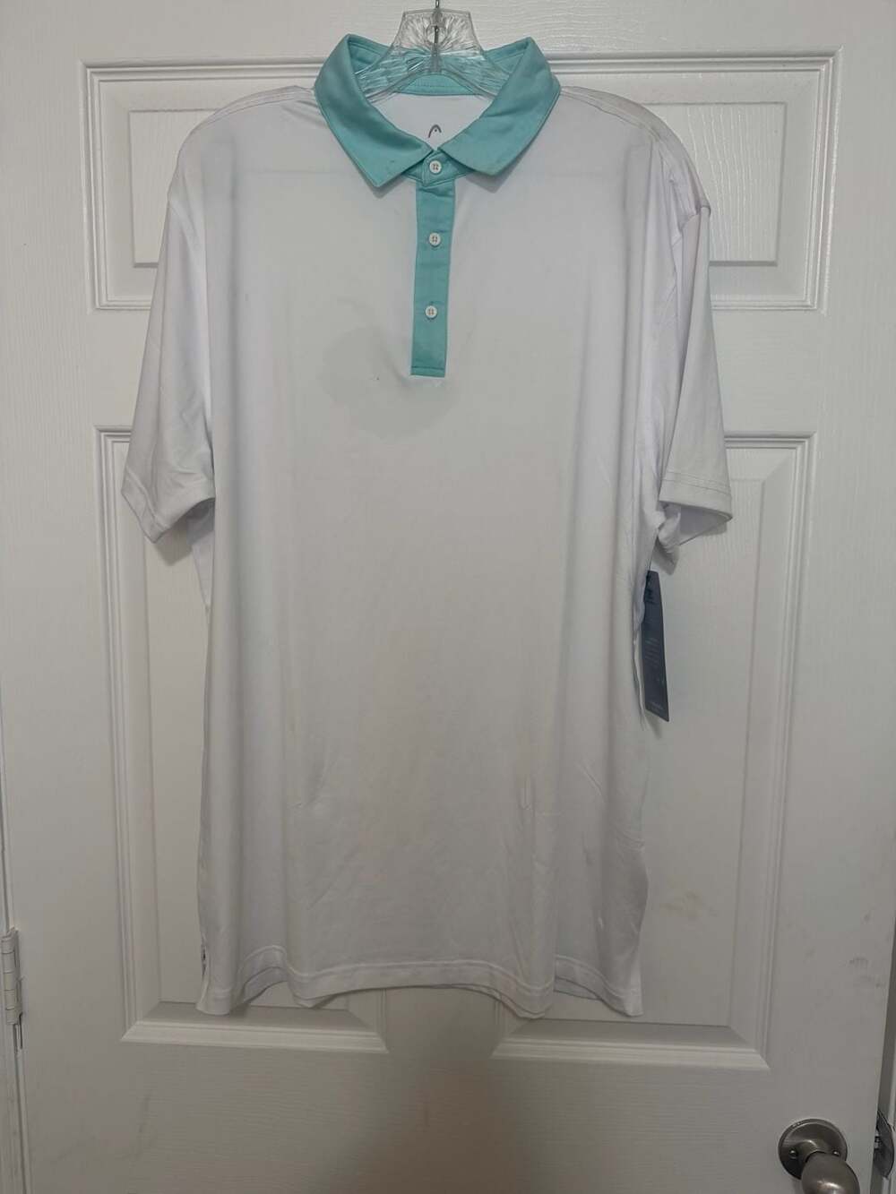 Head Golf Men's Two-Tone Performance Polo Shirt White/Ocean